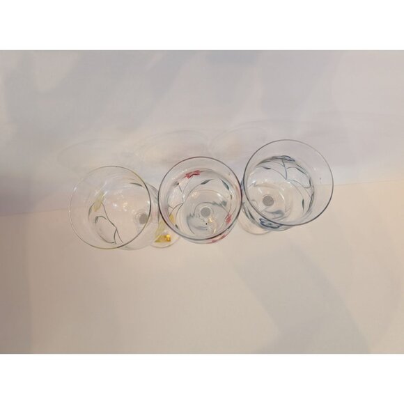 Lenox Tulip Floral Spirit  Floral Wine Glass Set Of 3 Yellow Pink Blue Flowers - Picture 5 of 7